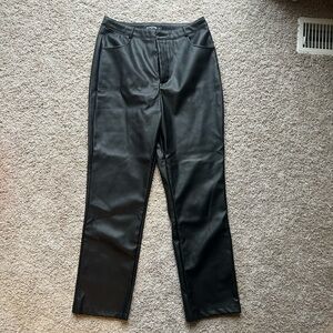PrettyLittleThing faux leather straight pants